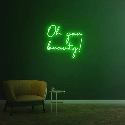 Oh you beauty - LED Neon Sign-Neonsigns-45 x 90 cm-Green-Neon Brothers