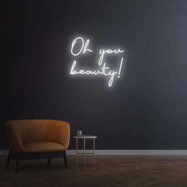 Oh you beauty - LED Neon Sign-Neonsigns-45 x 90 cm-White-Neon Brothers