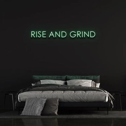 RISE AND GRIND NEON SIGN-Neonsigns-Green-45 x 90 cm-No-Neon Brothers