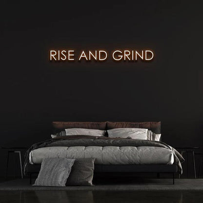 RISE AND GRIND NEON SIGN-Neonsigns-Orange-45 x 90 cm-No-Neon Brothers