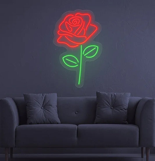 Rose Neon Sign – LED Light for Romantic Decor, Valentine's Day, Weddings, and Special Occasions