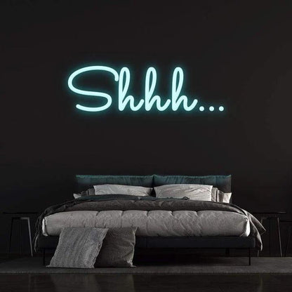 SHHH - LED NEON SIGN-Neonsigns-45 x 90 cm-Ice Blue-Neon Brothers