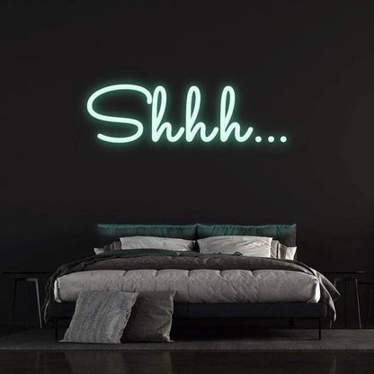 SHHH - LED NEON SIGN-Neonsigns-45 x 90 cm-Teal-Neon Brothers