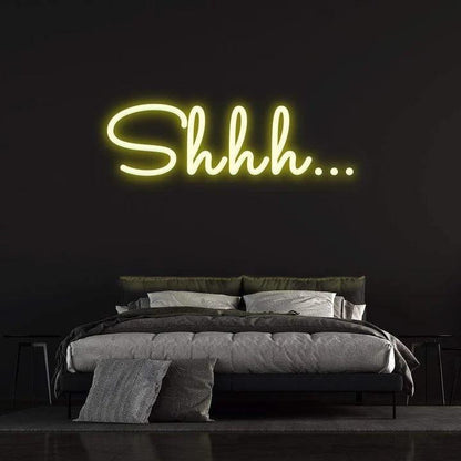 SHHH - LED NEON SIGN-Neonsigns-45 x 90 cm-Yellow-Neon Brothers