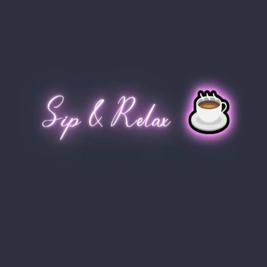 Sip & Relax Bar Neon Sign with Emoji