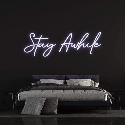 STAY AWHILE - LED NEON SIGN-Neonsigns-45 x 90 cm-Purple-Neon Brothers