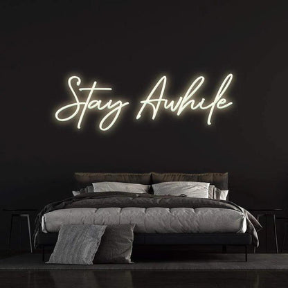 STAY AWHILE - LED NEON SIGN-Neonsigns-45 x 90 cm-Warm White-Neon Brothers