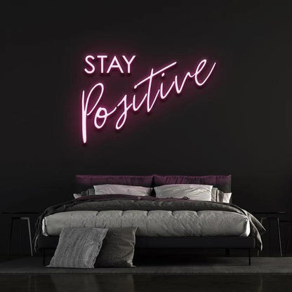 STAY POSITIVE NEON SIGN-Neonsigns-Pink-45 x 90 cm-No-Neon Brothers