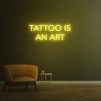 Tattoo is an art - LED Neon Sign-Neonsigns-45 x 105 cm-Yellow-Neon Brothers