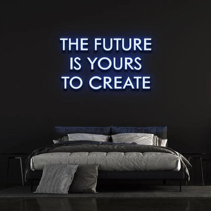 THE FUTURE IS YOURS TO CREATE - LED NEON SIGN-Neonsigns-45 x 90 cm-Blue-Neon Brothers