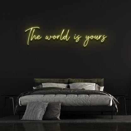 THE WORLD IS YOURS NEON SIGN-Neonsigns-Yellow-45 x 90 cm-Neon Brothers