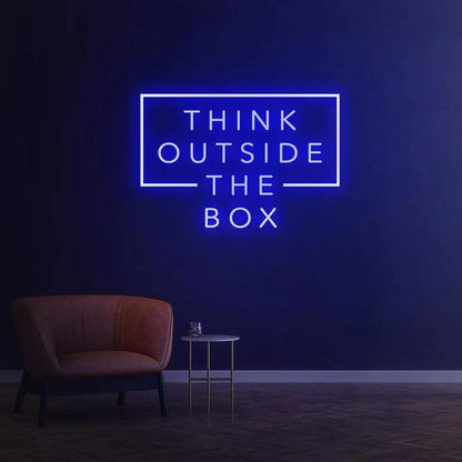 Think Outside the Box - LED Neon Sign-Neonsigns-45 x 90 cm-Blue-Neon Brothers