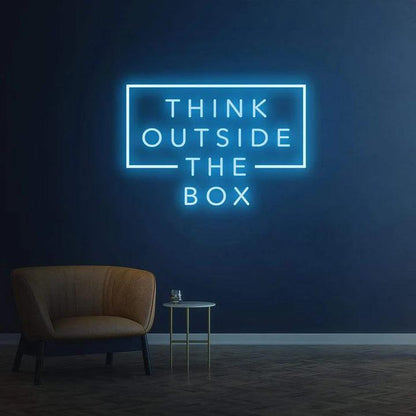 Think Outside the Box - LED Neon Sign-Neonsigns-45 x 90 cm-Ice Blue-Neon Brothers