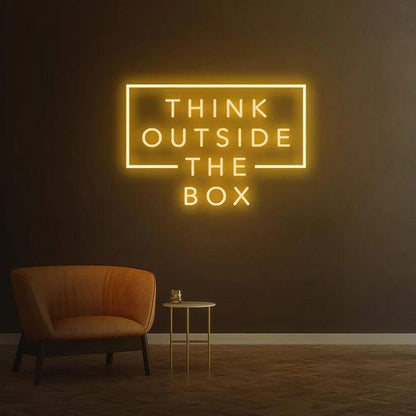 Think Outside the Box - LED Neon Sign-Neonsigns-45 x 90 cm-Orange-Neon Brothers