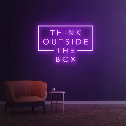 Think Outside the Box - LED Neon Sign-Neonsigns-45 x 90 cm-Purple-Neon Brothers