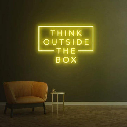 Think Outside the Box - LED Neon Sign-Neonsigns-45 x 90 cm-Yellow-Neon Brothers