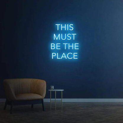 THIS MUST BE THE PLACE - LED NEON SIGN-Neonsigns-45 x 105 cm-Ice Blue-Neon Brothers