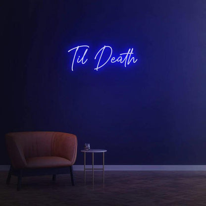 Til Death - LED Neon Sign-Neonsigns-Blue-45 x 90 cm-Neon Brothers