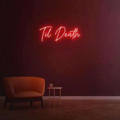 Til Death - LED Neon Sign-Neonsigns-Red-45 x 90 cm-Neon Brothers