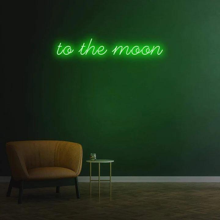 TO THE MOON - LED NEON SIGN-Neonsigns-45 x 90 cm-Green-Neon Brothers