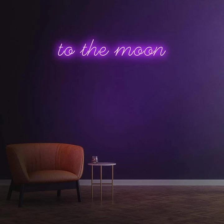 TO THE MOON - LED NEON SIGN-Neonsigns-45 x 90 cm-Purple-Neon Brothers