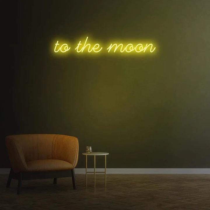 TO THE MOON - LED NEON SIGN-Neonsigns-45 x 90 cm-Yellow-Neon Brothers