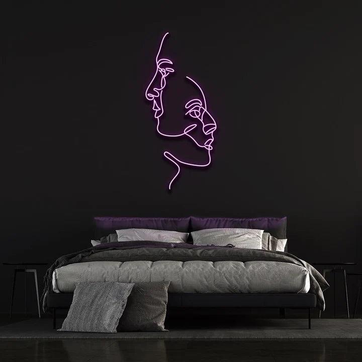 TWO FACES - LED NEON SIGN-Neonsigns-45 x 90 cm-Purple-Neon Brothers