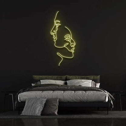 TWO FACES - LED NEON SIGN-Neonsigns-45 x 90 cm-Yellow-Neon Brothers