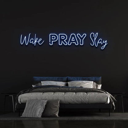 WAKE PRAY SLAY NEON SIGN-Neonsigns-45 x 90 cm-Blue-Neoo-Neon Brothers