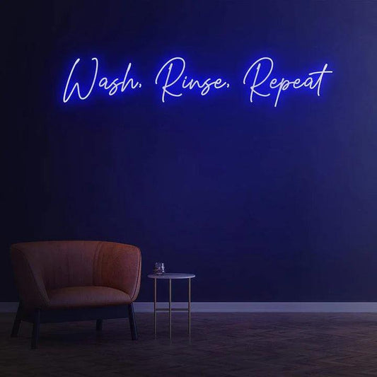 WASH, RINSE, REPEAT - LED NEON SIGN-Neonsigns-45 x 90 cm-Blue-Neon Brothers