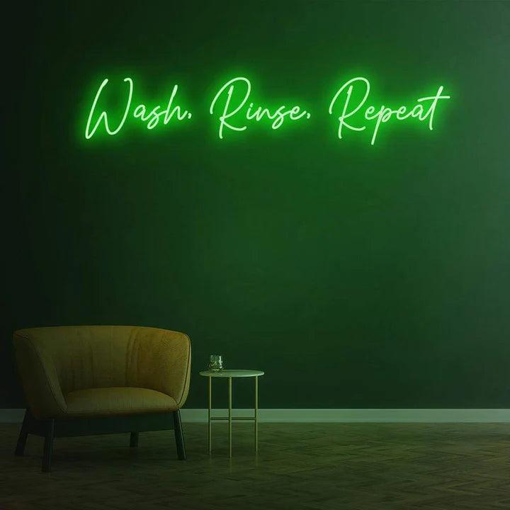 WASH, RINSE, REPEAT - LED NEON SIGN-Neonsigns-45 x 90 cm-Green-Neon Brothers