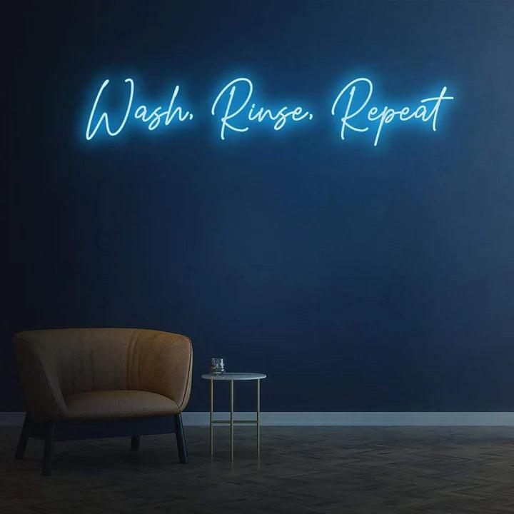 WASH, RINSE, REPEAT - LED NEON SIGN-Neonsigns-45 x 90 cm-Ice Blue-Neon Brothers