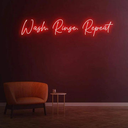 WASH, RINSE, REPEAT - LED NEON SIGN-Neonsigns-45 x 90 cm-Red-Neon Brothers