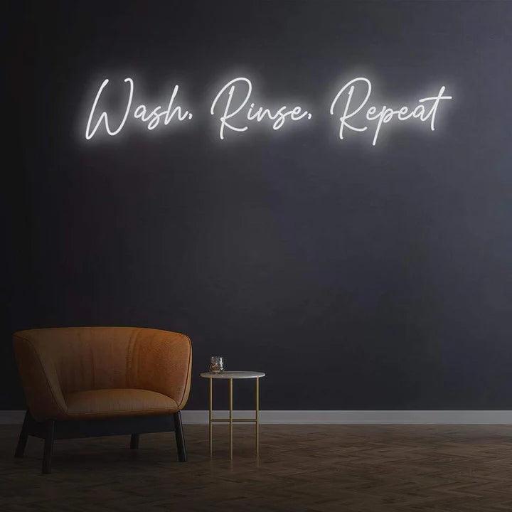 WASH, RINSE, REPEAT - LED NEON SIGN-Neonsigns-45 x 90 cm-White-Neon Brothers