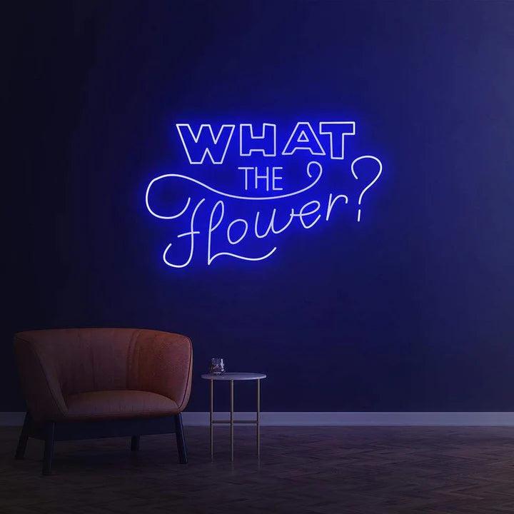 What the flower ? - LED Neon Sign-Neonsigns-45 x 90 cm-Blue-Neon Brothers