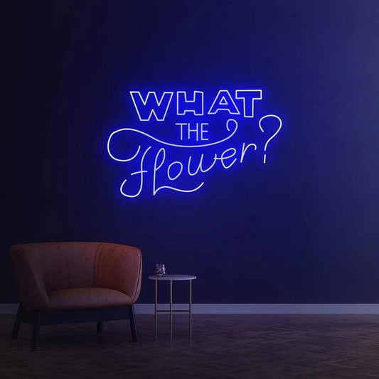 What the flower ? - LED Neon Sign-Neonsigns-45 x 90 cm-Blue-Neon Brothers