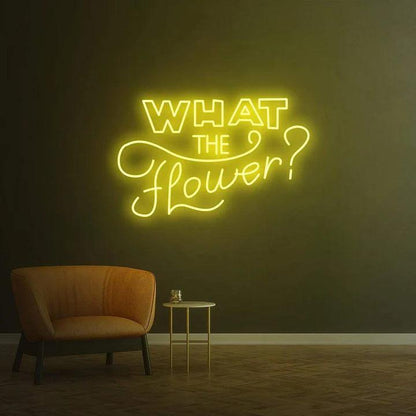 What the flower ? - LED Neon Sign-Neonsigns-45 x 90 cm-Yellow-Neon Brothers